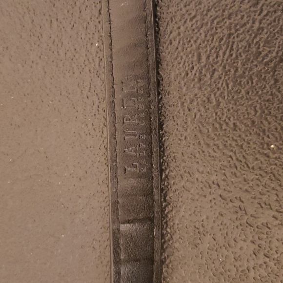 Vintage Lauren Ralph Lauren Silver Chain Belt Black Leather MEDIUM - Picture 13 of 14